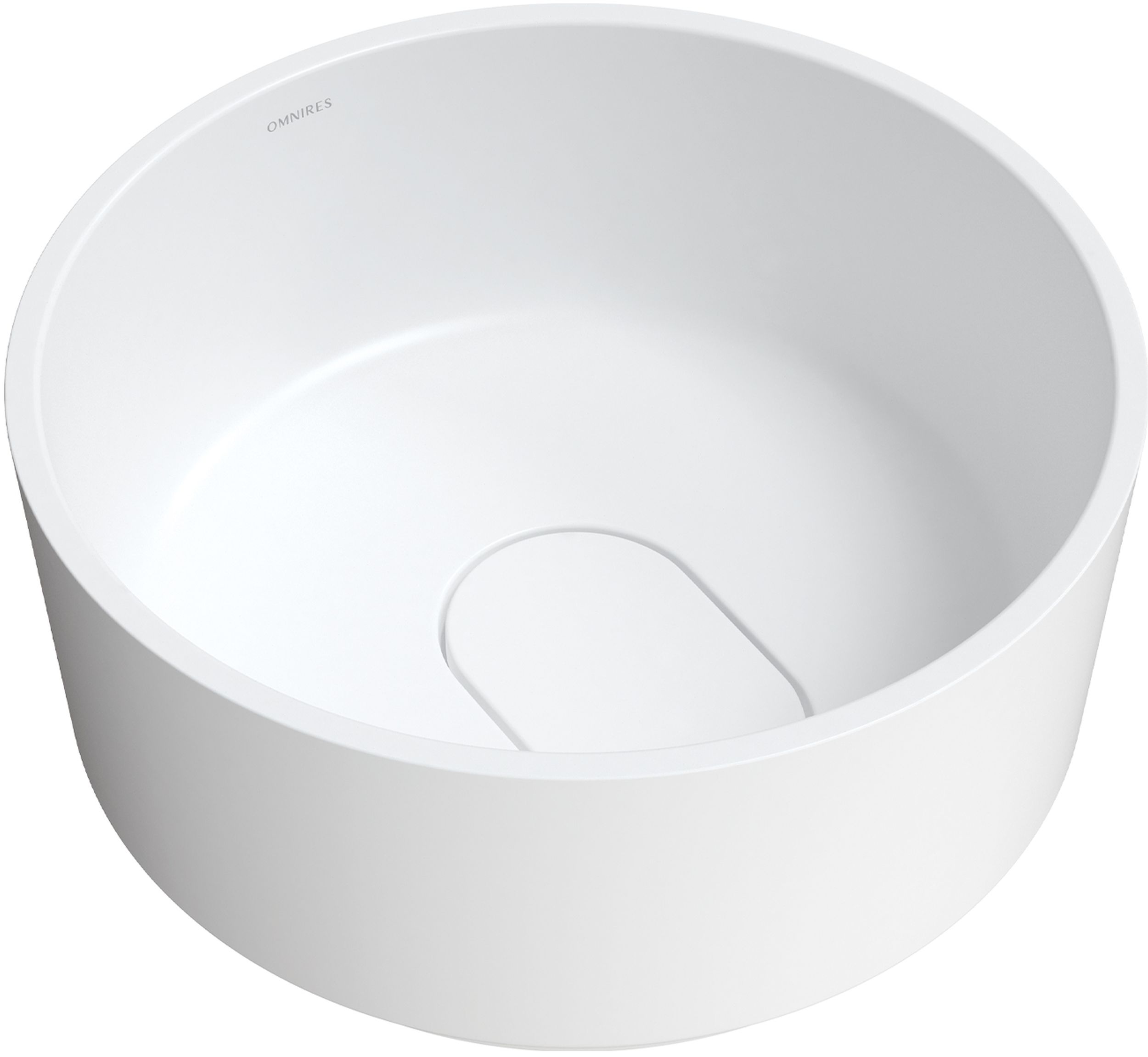 Omnires Cadence M+ lavabo 42x42 cm ronde à poser blanc CADENCER420BM