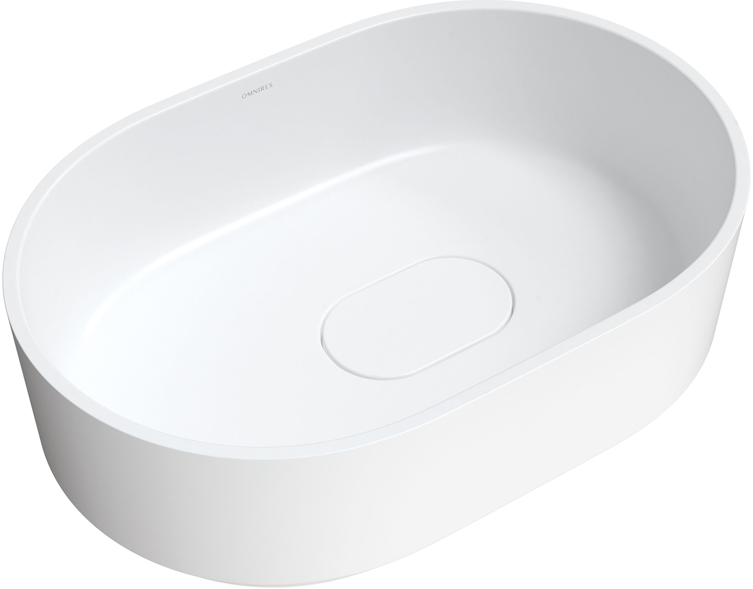 Omnires Cadence M+ lavabo 62x42 cm ovale à poser blanc CADENCE620BM