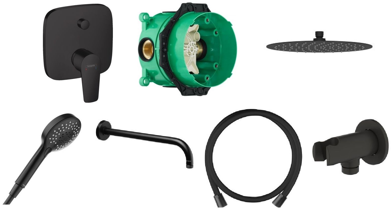 Set mitigeur bain-douche Hansgrohe Talis E 71745670, douche à effet de pluie Oltens Vindel 37000300, 01800180, 39400300, 39304300, 37104300, 37200300