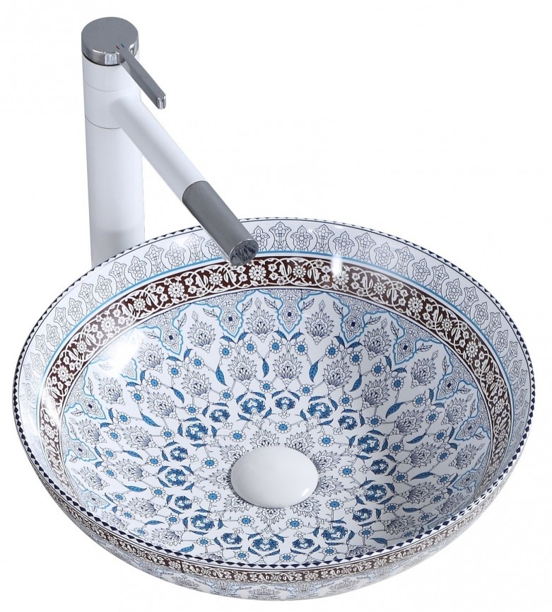 Rea Arte Blue umywalka 40 cm nablatowa okrągła REA-U0267