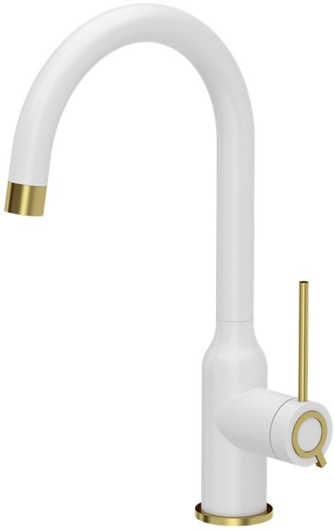 Quadron Ingrid mitigeur de cuisine sur pied blanc-or/vieil or 3523500_WHMPVDG1