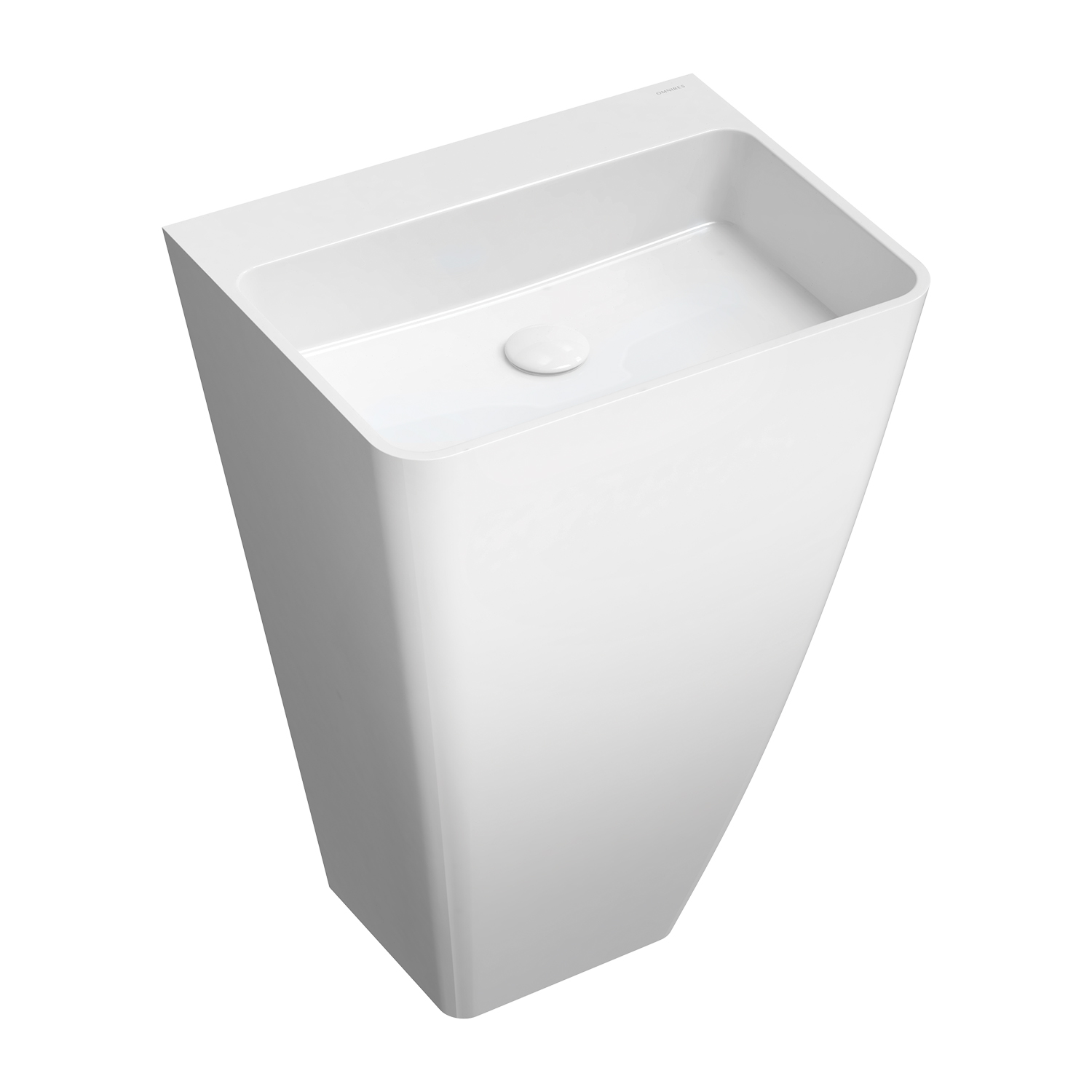 Omnires Parma lavabo 55x43 cm rectangulaire autoportante blanc brillant PARMAUWBOBP