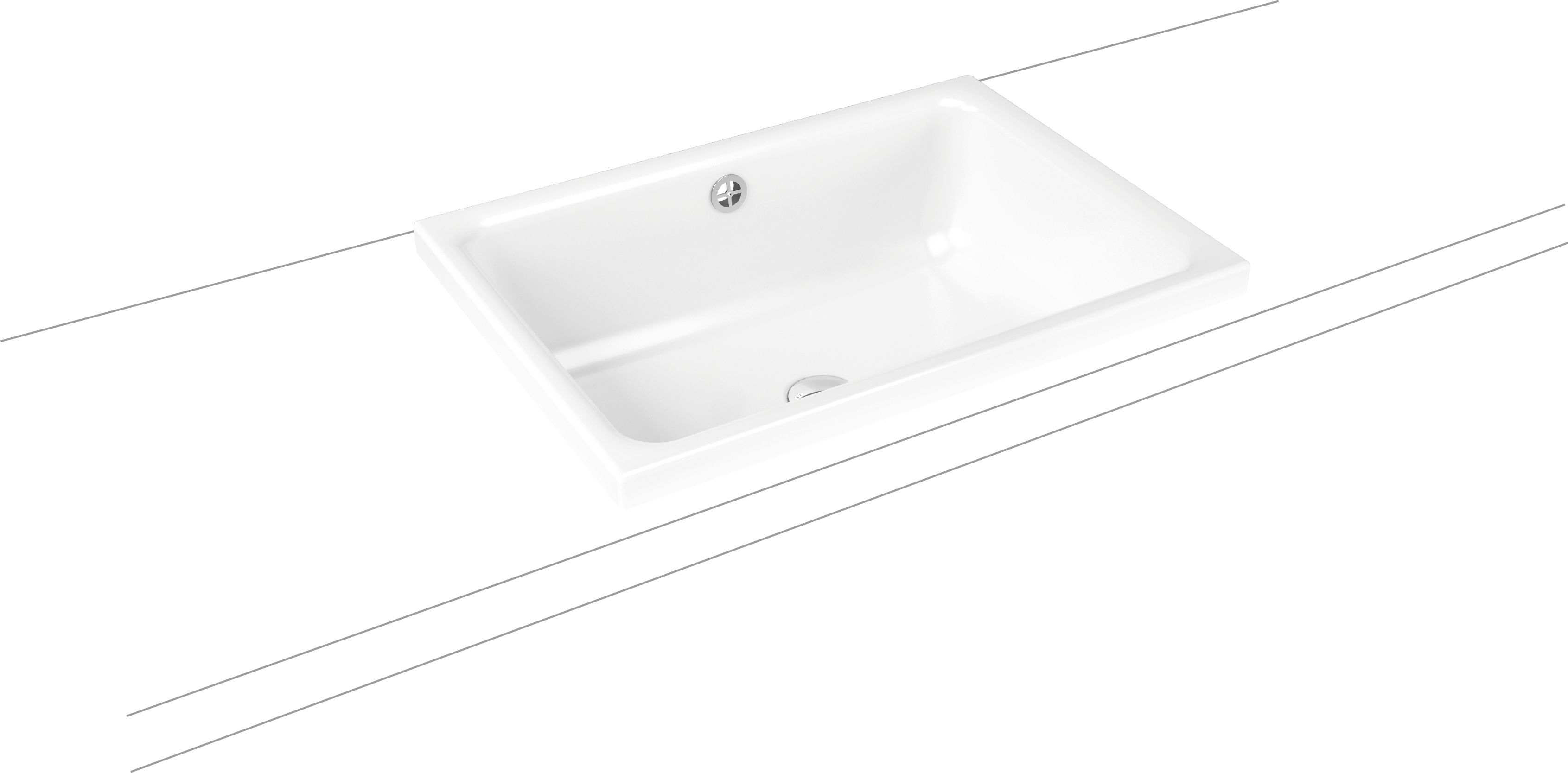 Kaldewei Cayono lavabo 58x41.5 cm rectangulaire encastrée blanc brillant 913606000001