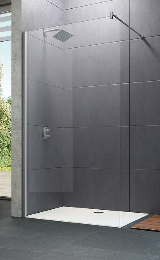 Huppe Design Pure 4-kąt paroi de douche 90 cm argenté brillant/verre transparent 8P1122.092.322
