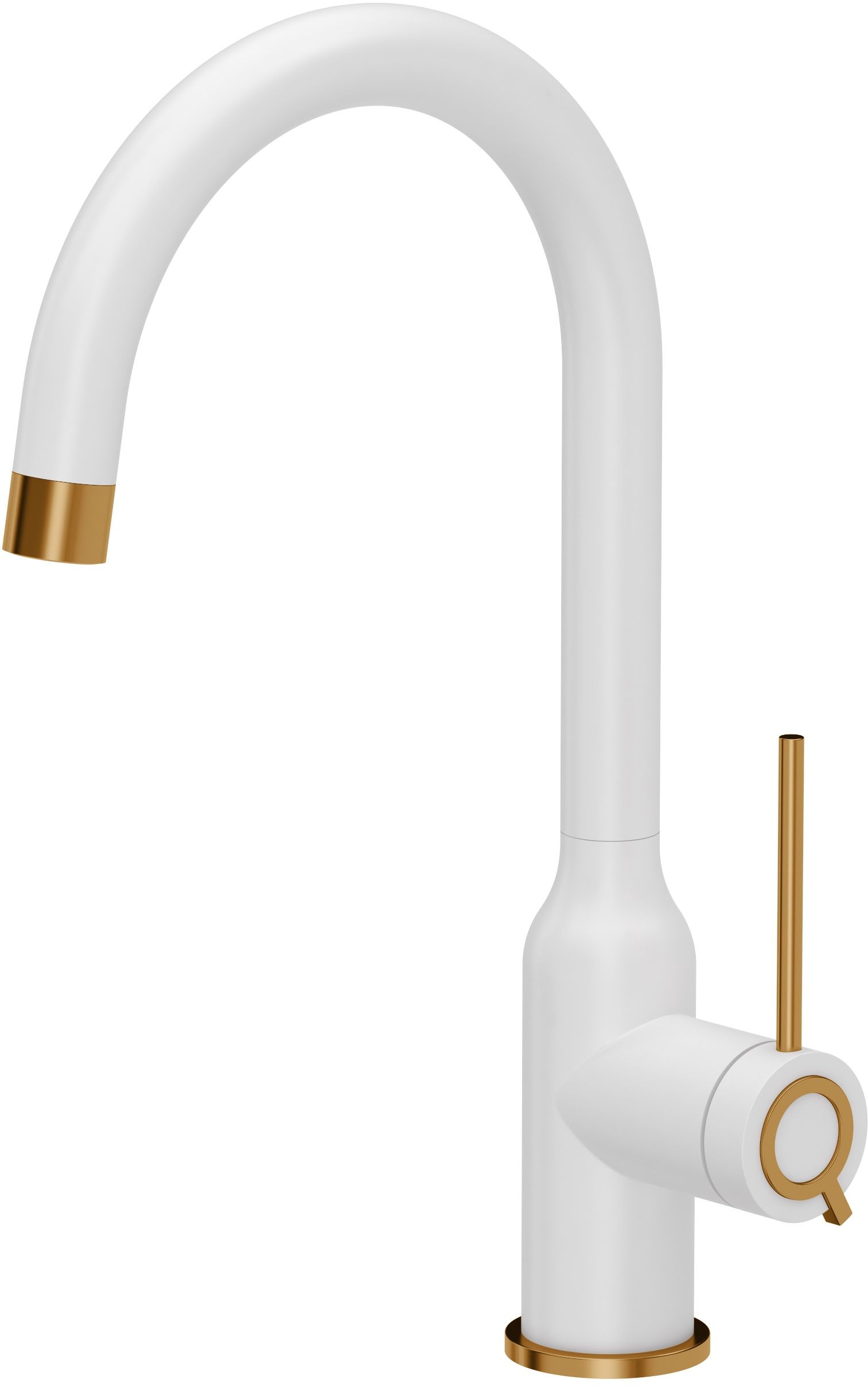 Quadron Ingrid Q Line mitigeur de cuisine sur pied blanc-cuivre 3523500_WHMPVDC1