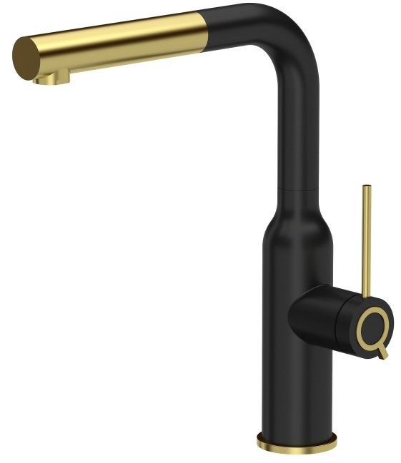 Quadron Angelina Q Line mitigeur de cuisine sur pied noir-or/vieil or 3573500_BLMPVDG1