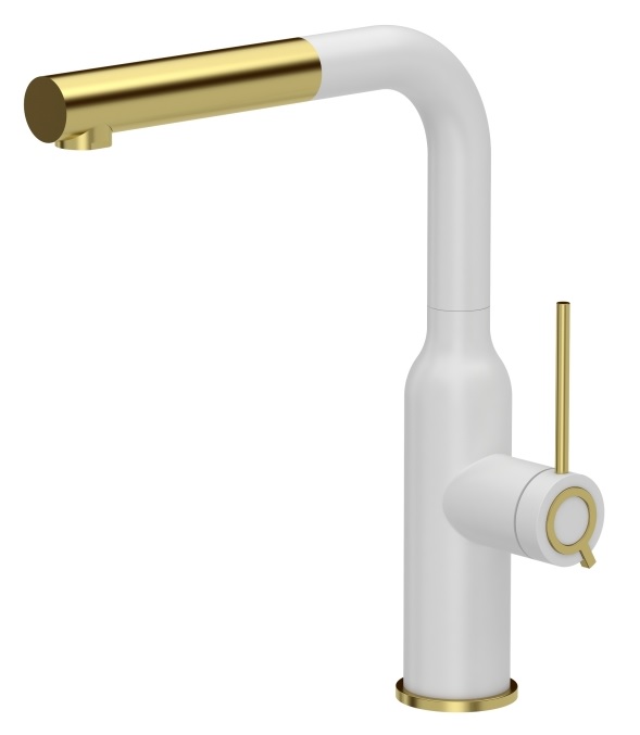 Quadron Angelina Q Line mitigeur de cuisine sur pied blanc-or/vieil or 3573500_WHMPVDG1