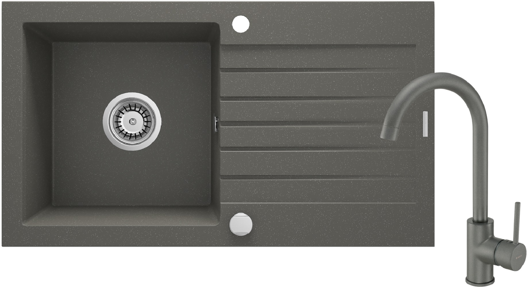 Deante Zorba évier avec mitigeur anthracite/anthracite ZQZVT113