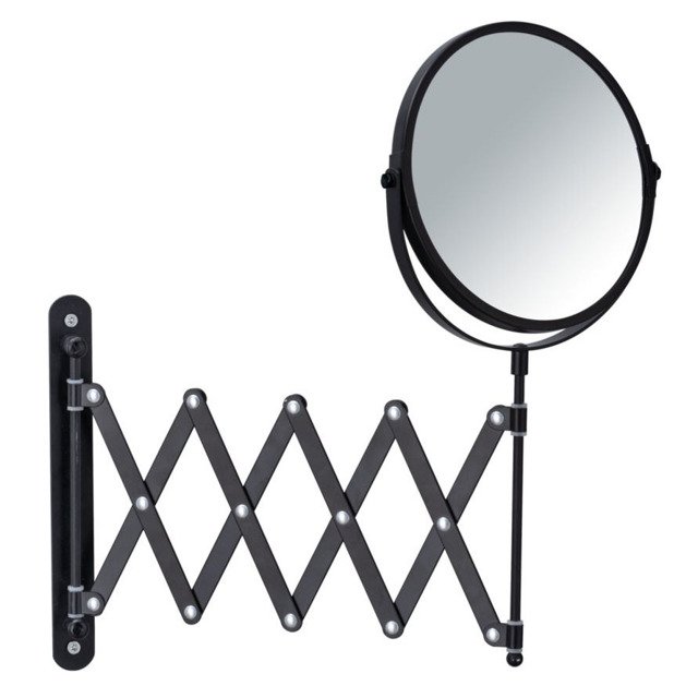 Wenko Exclusiv miroir cosmétique 19x19 cm arrondi noir 24100100