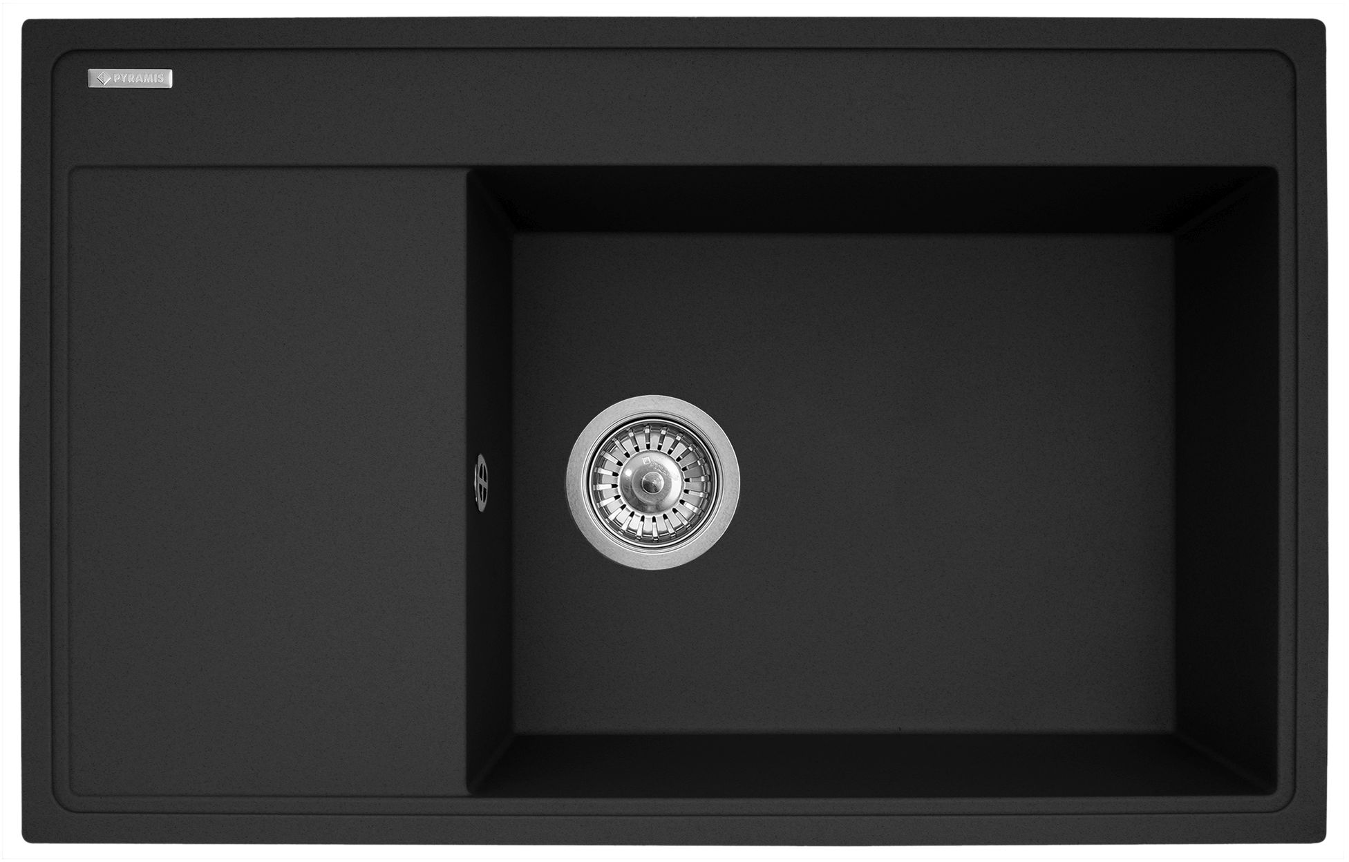Pyramis Camea évier en granit 79x50 cm noir 070091401