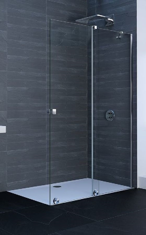 Huppe Xtensa Pure 4-kąt drzwi prysznicowe 100 cm prawe czarny mat/szkło przezroczyste Anti-Plaque XT0221.123.322