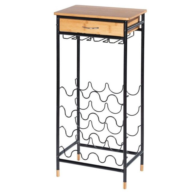 Wenko Loft porte-bouteilles 48x30x95 cm noir-marron 50705100