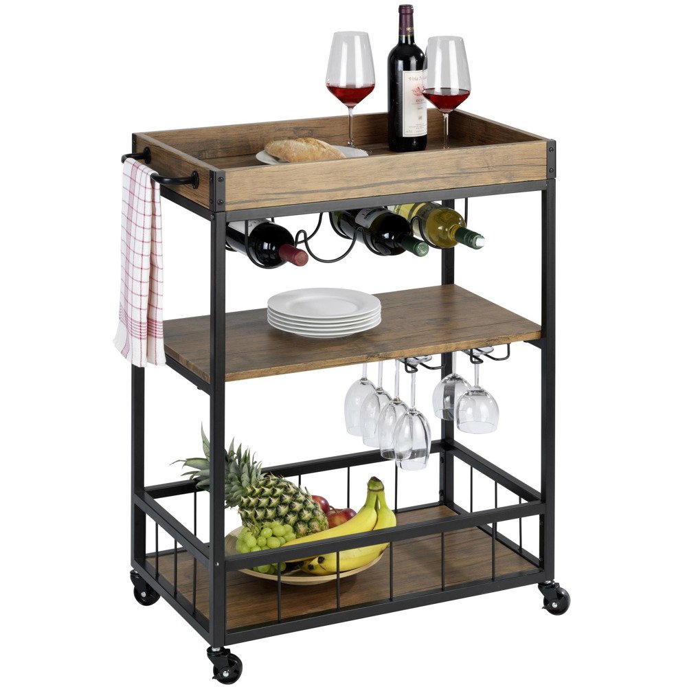 Wenko Rustico étagère de cuisine 80x40x89.5 cm noir-marron 54125100