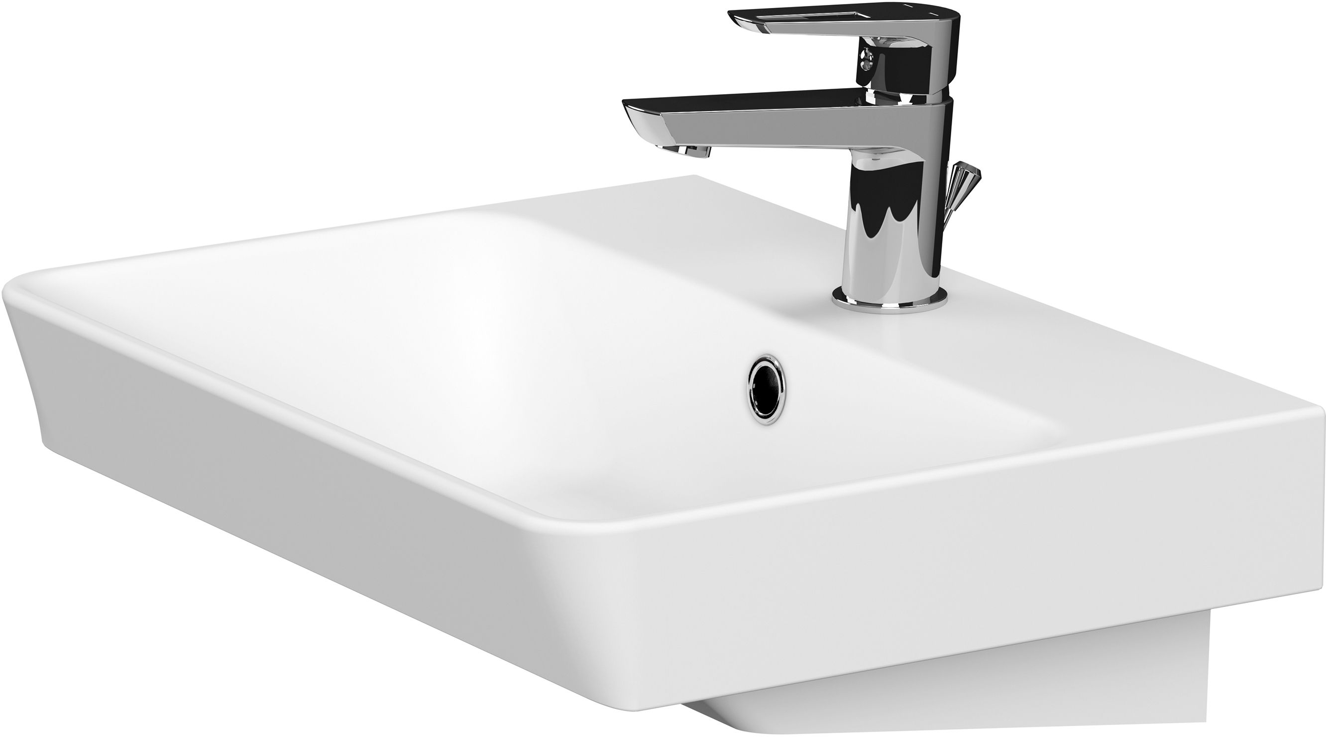 Cersanit Mille lavabo 50.5x38.5 cm rectangulaire classique-de meuble blanc K675-004