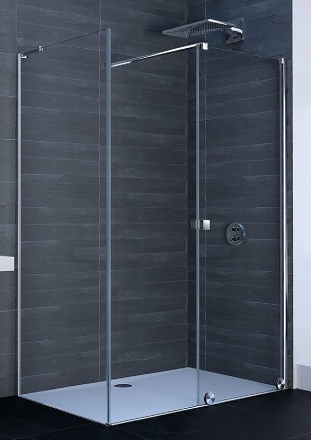 Huppe Xtensa Pure paroi de douche 80 cm noir mat/verre transparent XT0306.123.322