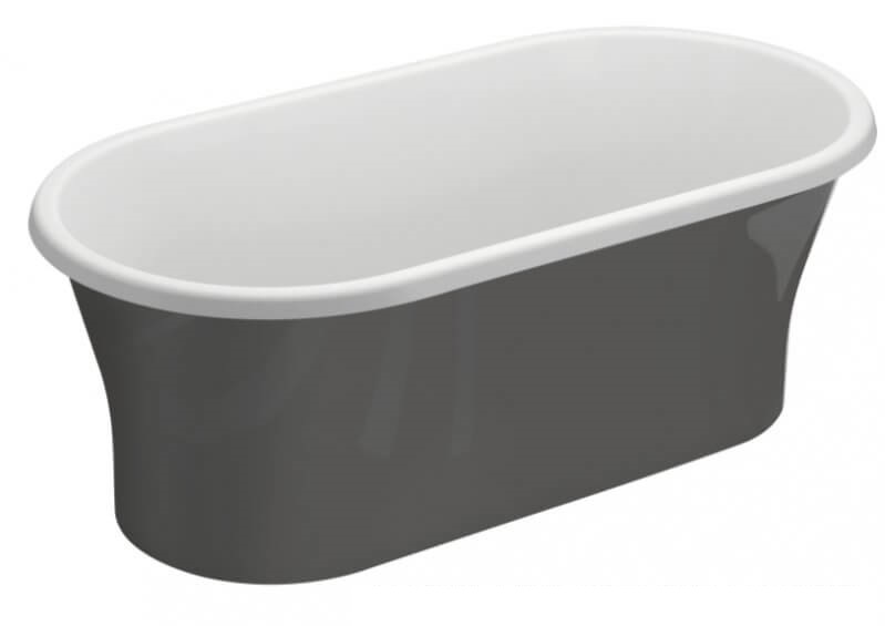 Polimat Amona New baignoire autoportante 150x75 cm ovale bicolore 00413