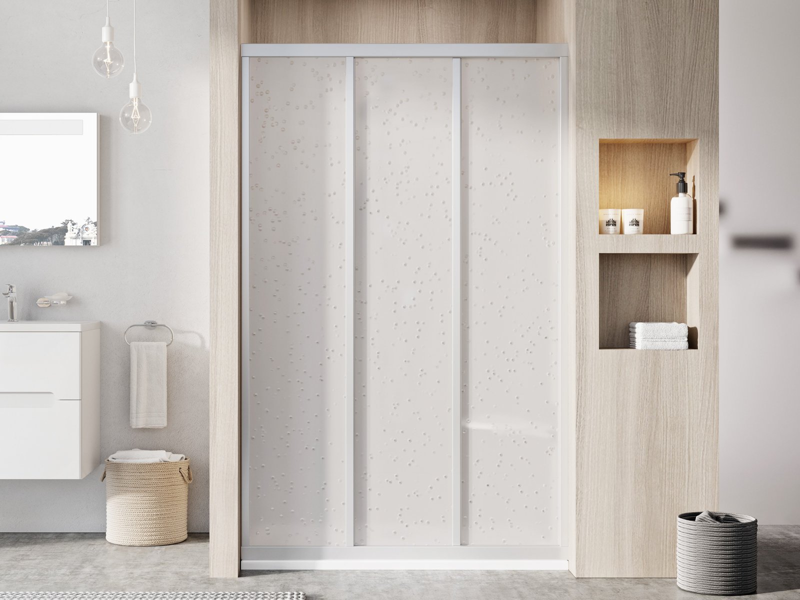 Ravak Supernova porte de douche 90 cm coulissant satin mat/polystyrène 00V70UR211