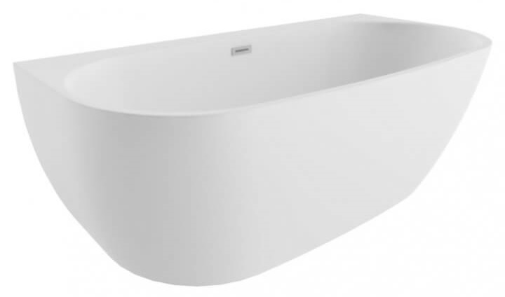Polimat Risa baignoire murale 160x80 cm ovale blanc 00477