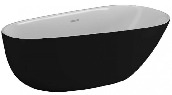 Polimat Shila baignoire autoportante 170x85 cm ovale bicolore 00345