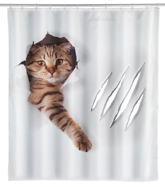 Wenko Cute Cat rideau de douche 200x180 cm blanc-multicolore 23189100