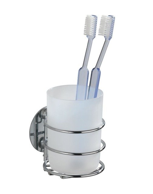 Wenko Turbo-Loc rund Stahl gobelet pour brosses à dents blanc 18779100