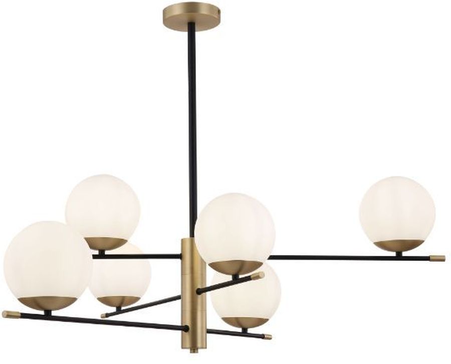 Maytoni Nostalgia plafonnier 6x40 W blanc-noir-doré MOD048PL-06G