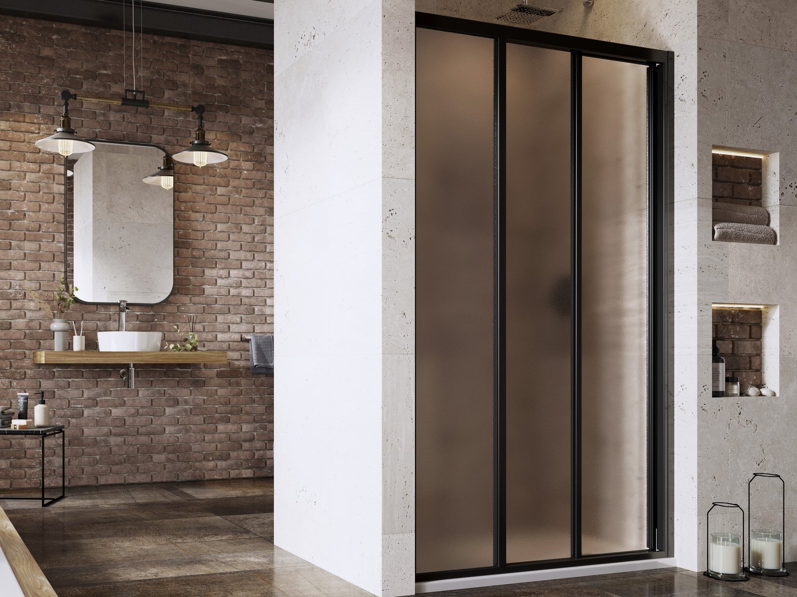 Ravak Supernova porte de douche 120 cm coulissant noir mat/ 00VG03R2ZG