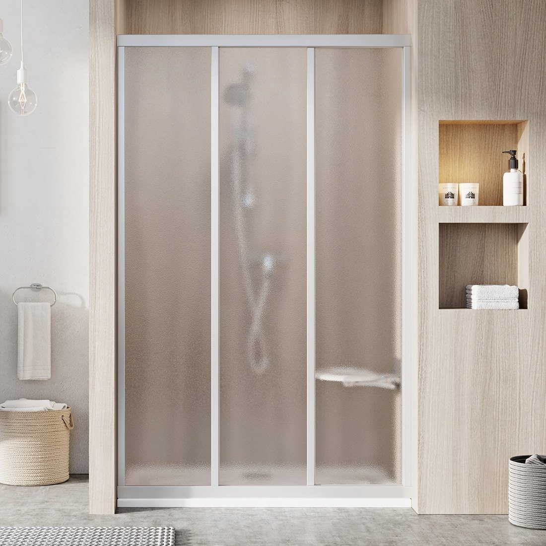Ravak Supernova porte de douche 120 cm coulissant satin mat/verre à motif 00VG0UR2ZG