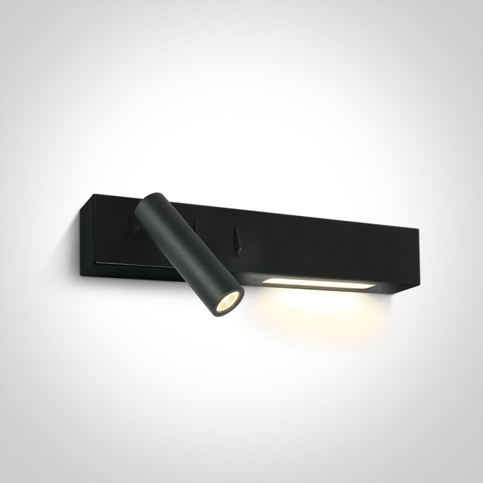 One Light Agrilos applique murale 2x3 W noir 65146/B/W