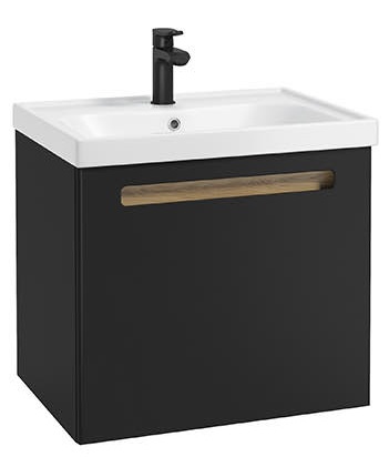 Defra Senso armoire 60x43x50 cm sous-lavabo suspendu noir 260-D-06004