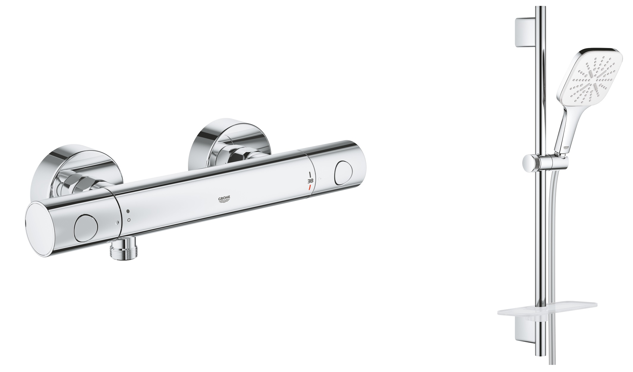 Set mitigeur de douche Grohe Grohtherm 800 Cosmopolitan 34765000, ensemble de douche Grohe Vitalio SmartActive 26596000
