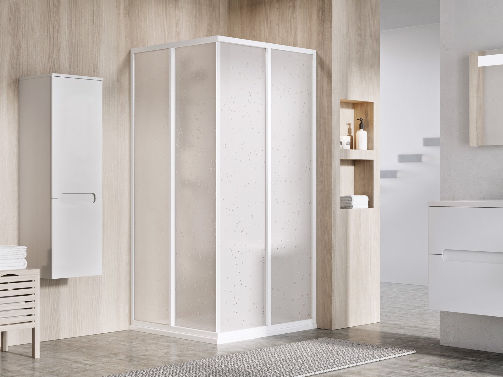 Ravak Supernova porte de douche 75 cm coulissant blanc brillant/polystyrène 14V301O211