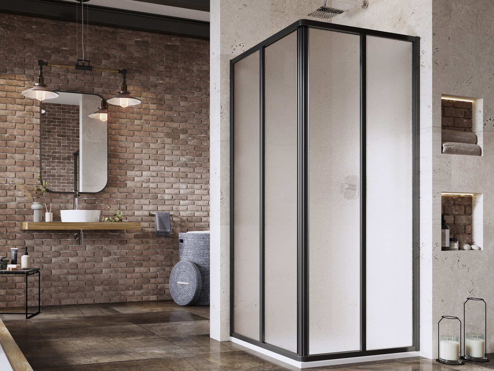 Ravak Supernova porte de douche 75 cm coulissant noir mat/ 14V303O2ZG