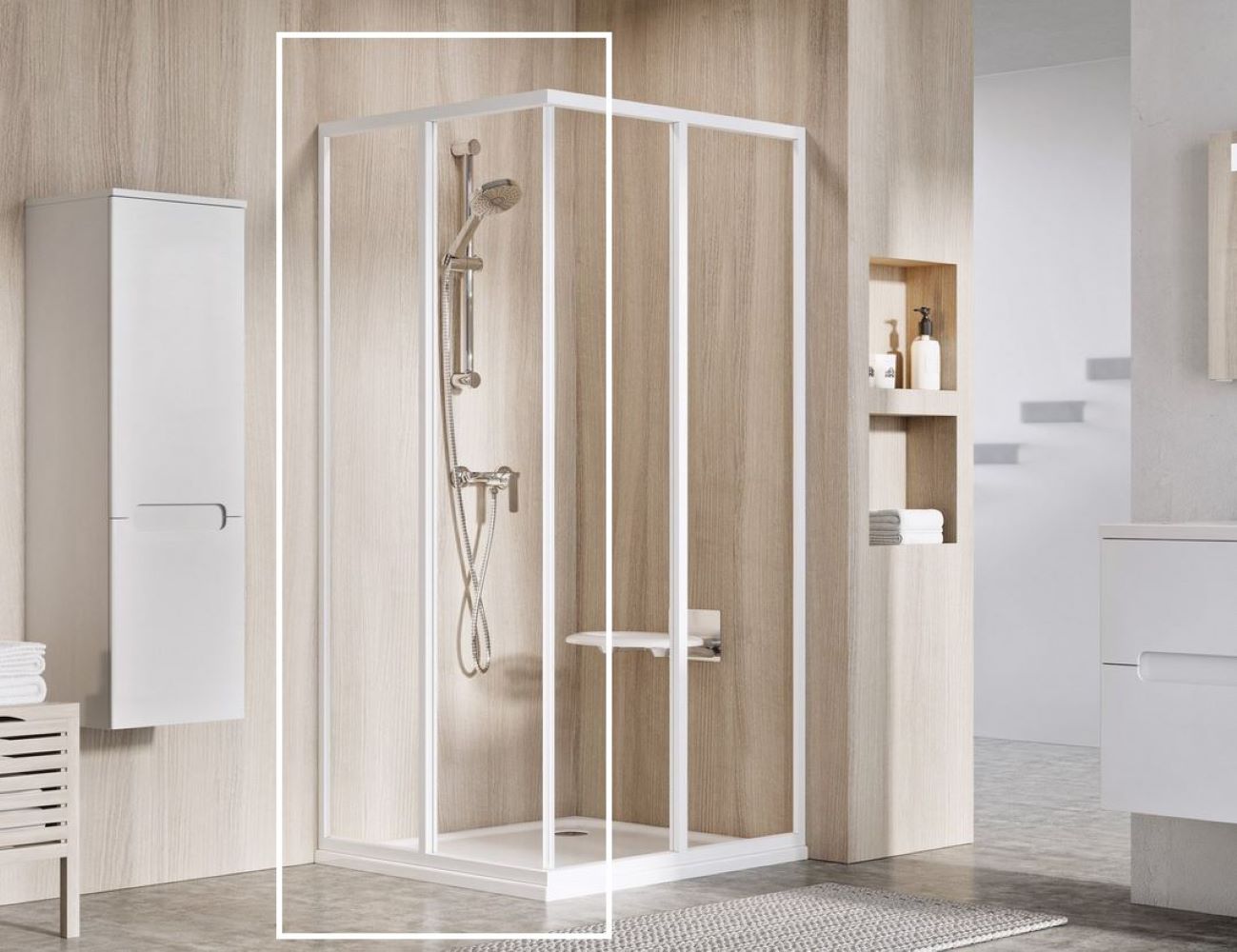 Ravak Supernova porte de douche 100 cm coulissant blanc brillant/verre transparent 14VA01O2Z1