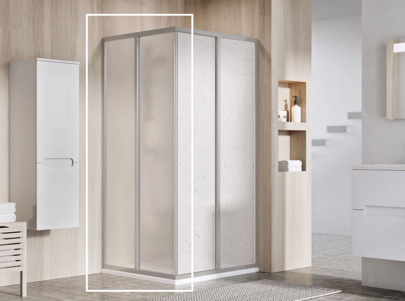 Ravak Supernova porte de douche 100 cm coulissant satin mat/polystyrène 14VA0UO211