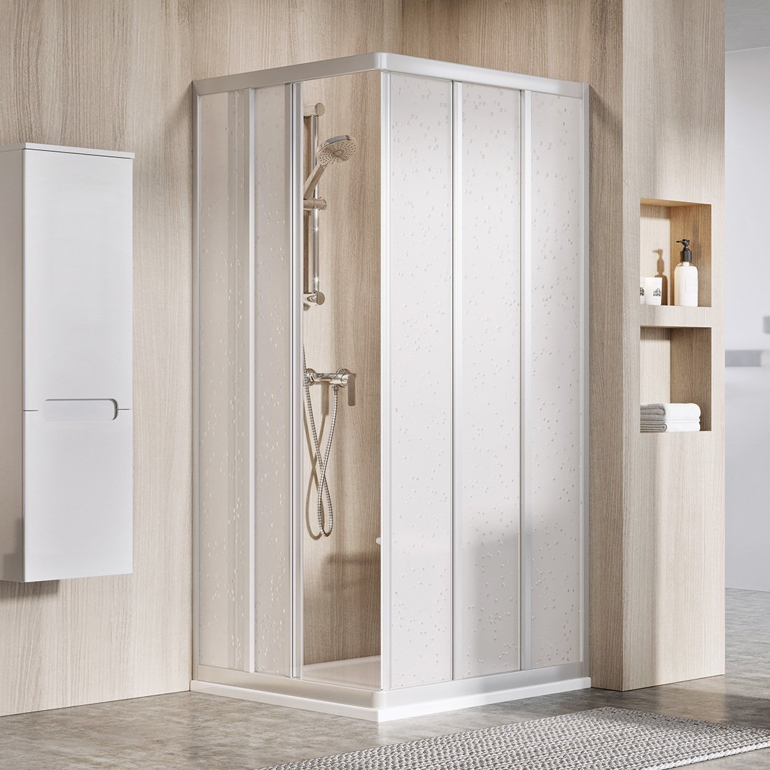 Ravak Supernova porte de douche 75 cm coulissant satin mat/polystyrène 15V30UR211