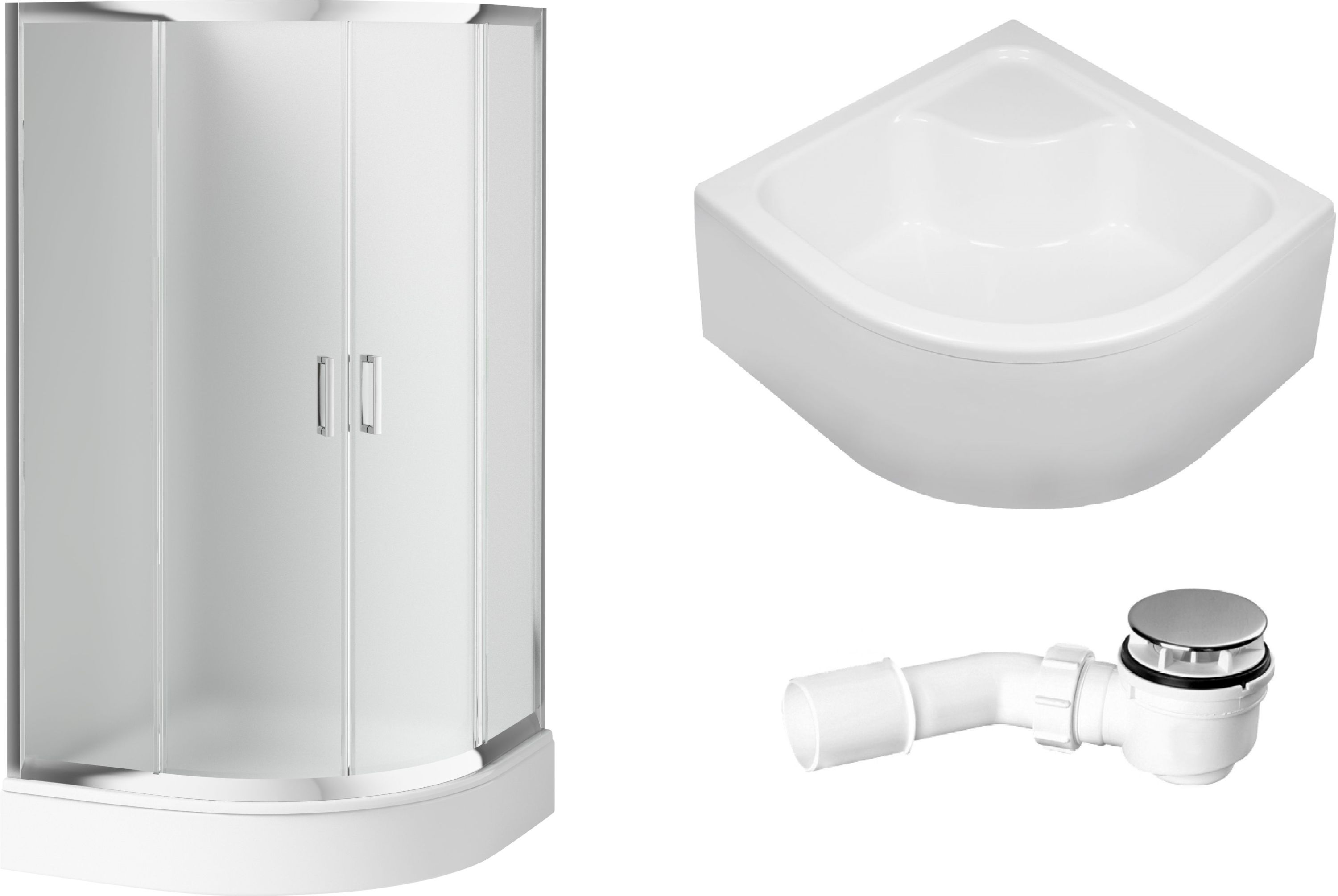 Set cabine de douche Deante Funkia KYP_653K, receveur de douche semi-circulaire Deante Deep KTD_041B, KTD_041O, NHC_025C