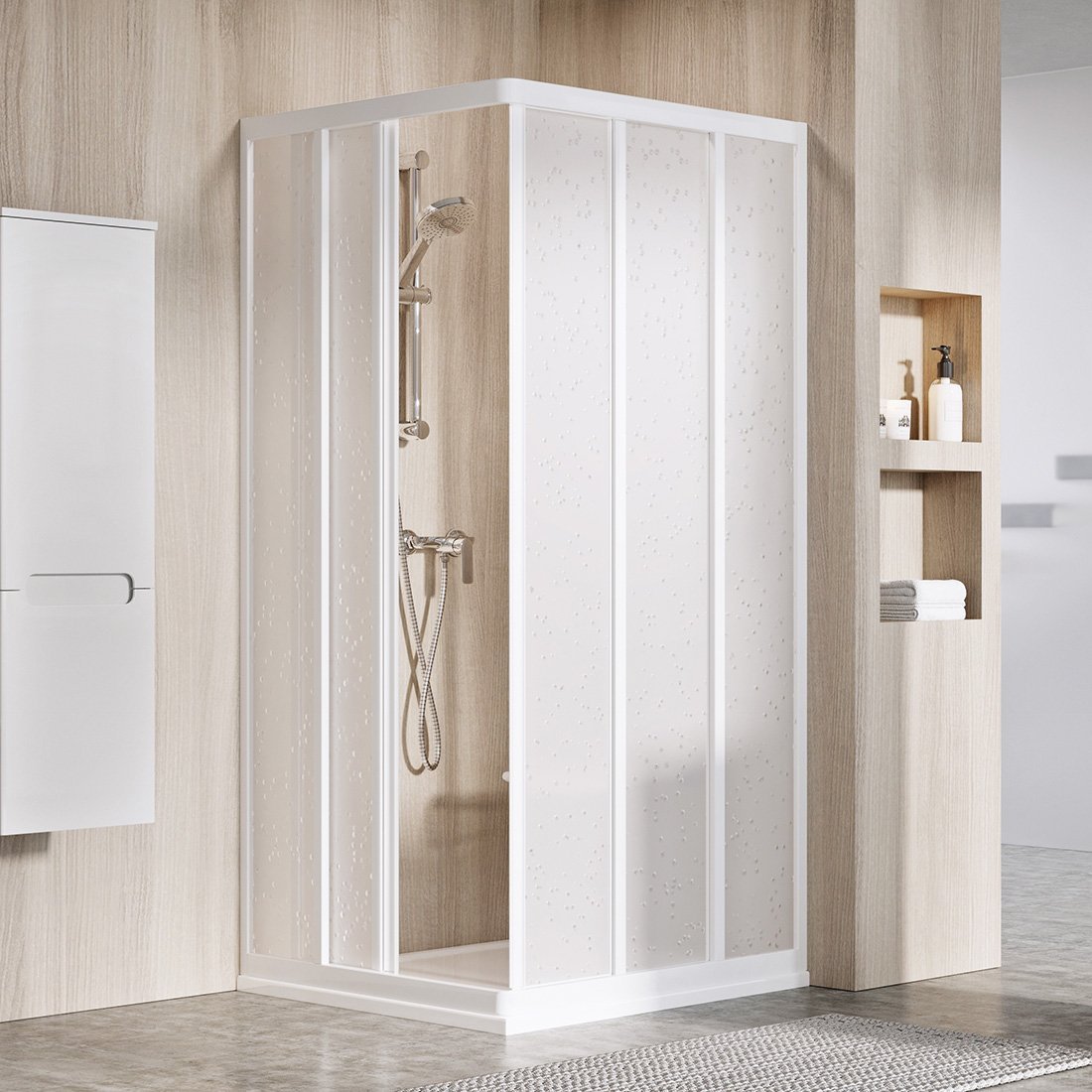 Ravak Supernova porte de douche 90 cm coulissant blanc brillant/polystyrène 15V701R211