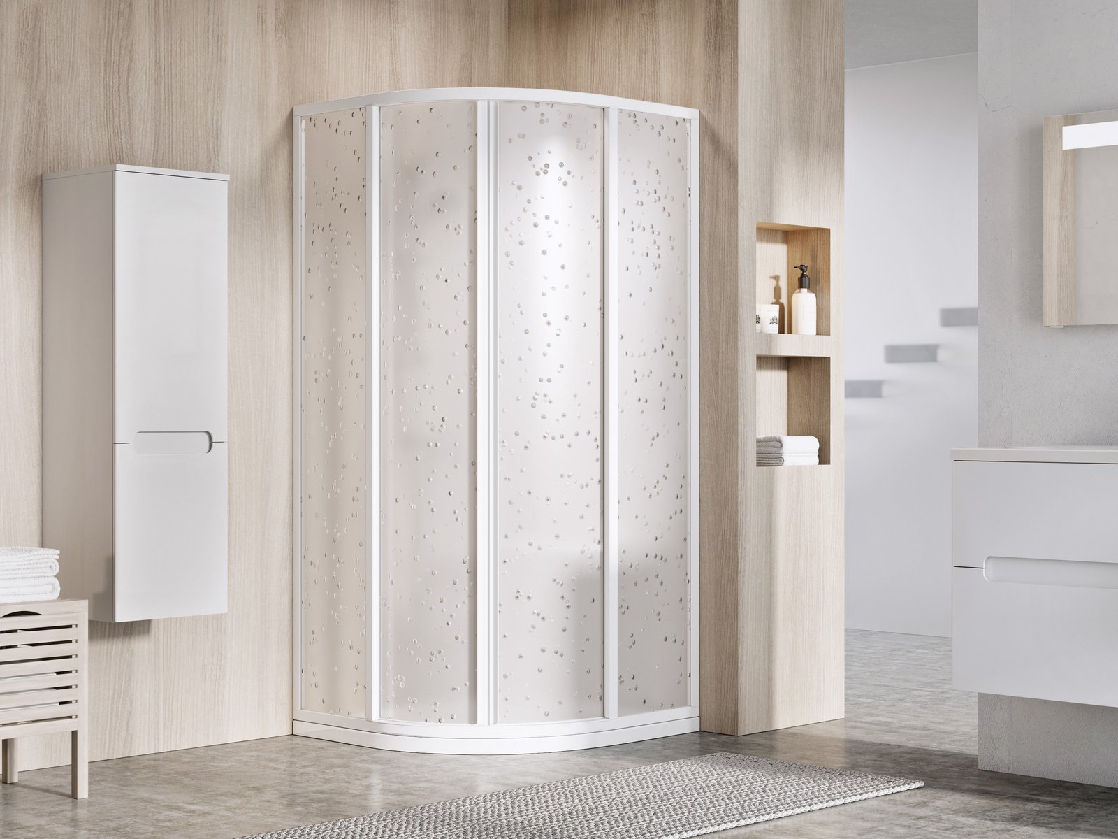 Ravak Supernova cabine de douche 80x80 cm semi-circulaire satin mat/polystyrène 3114OU0211