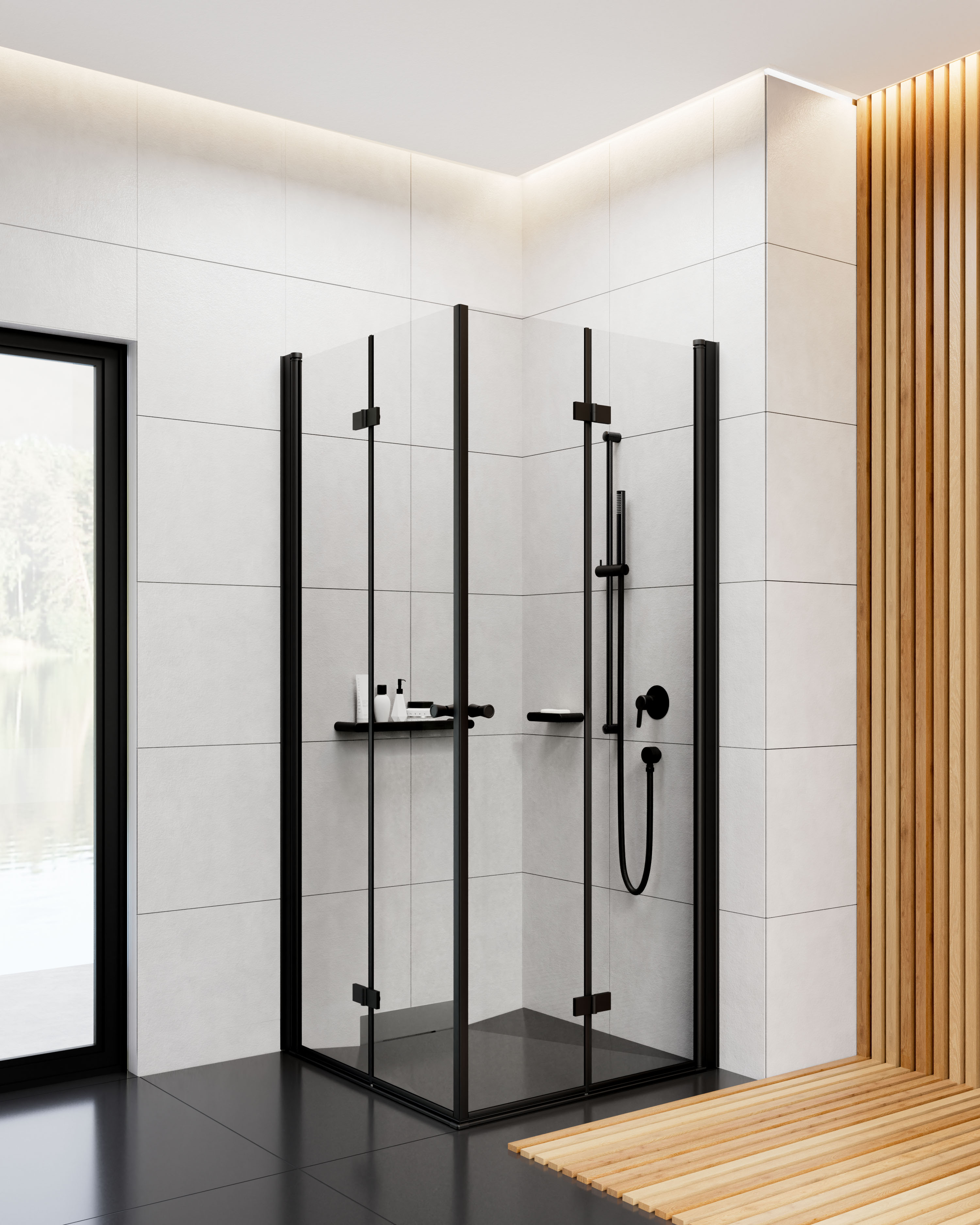 Set porte de douche Deante Kerria Plus KTSXN43P, porte de douche Deante Kerria Plus KTSXN41P