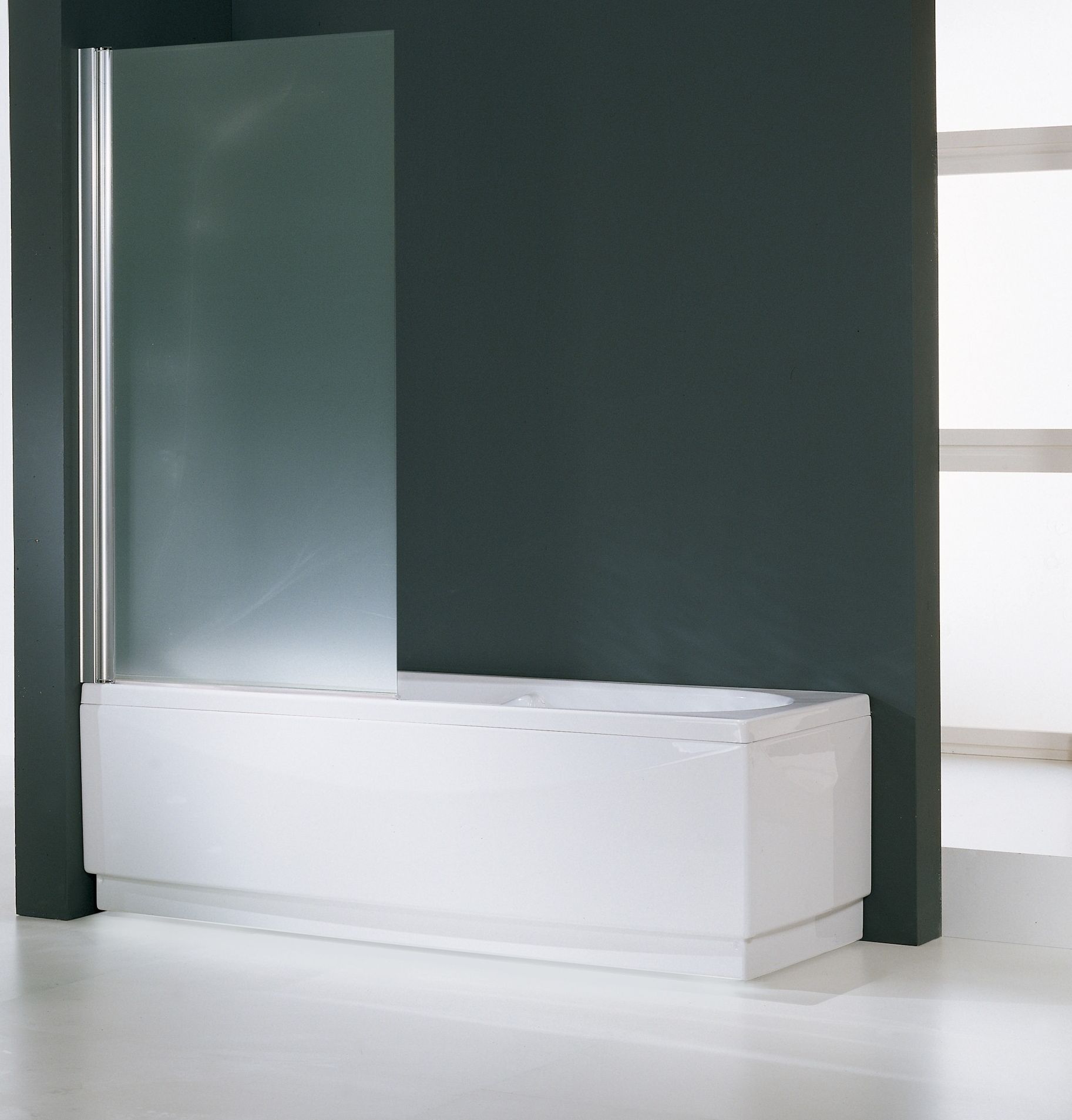 Novellini Aurora paroi de baignoire 85 cm monobloc argenté brillant/verre transparent AURORAN185-1B