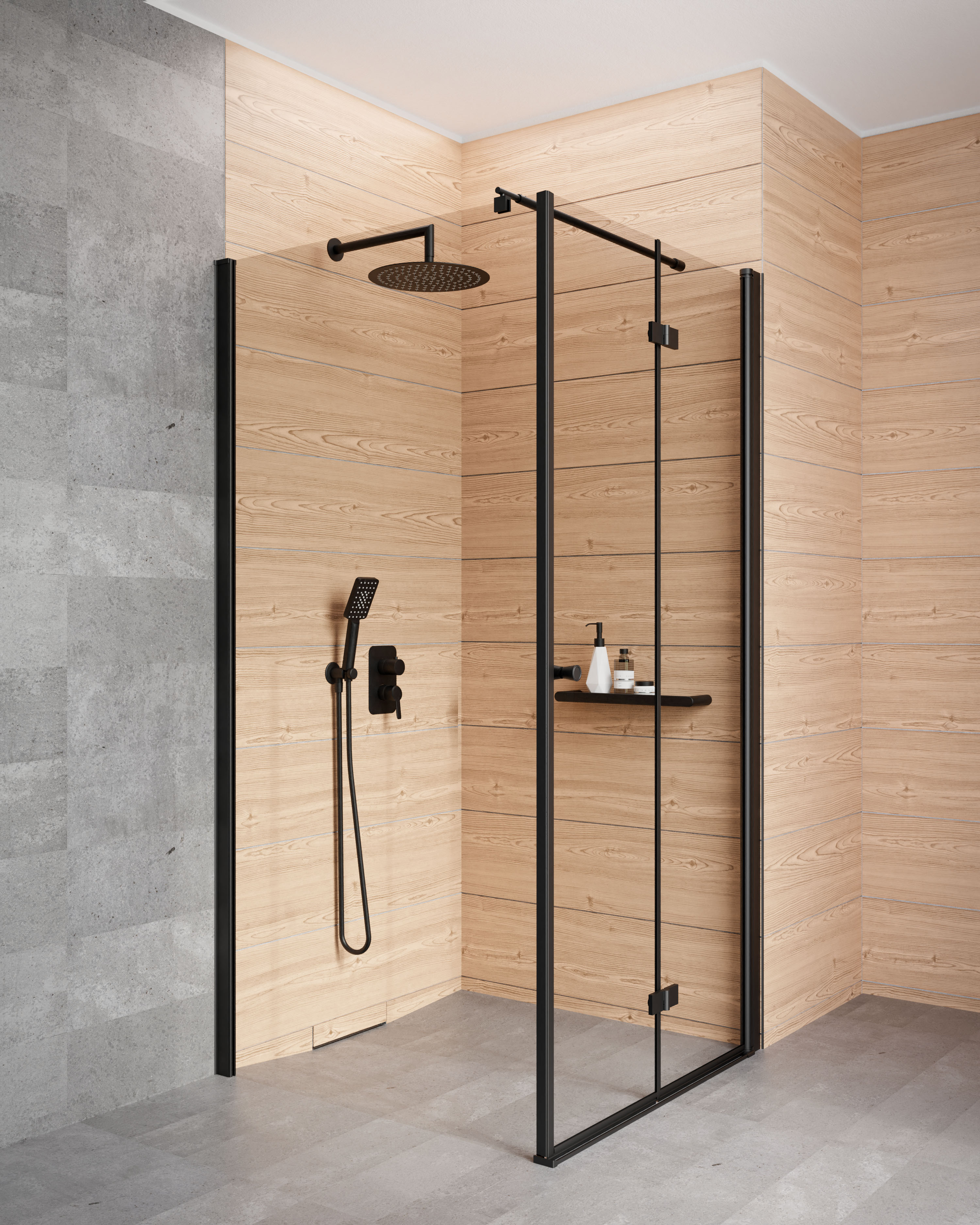 Set porte de douche Deante Kerria Plus KTSXN43P, paroi de douche walk-in Deante Kerria Plus KTS_N38P