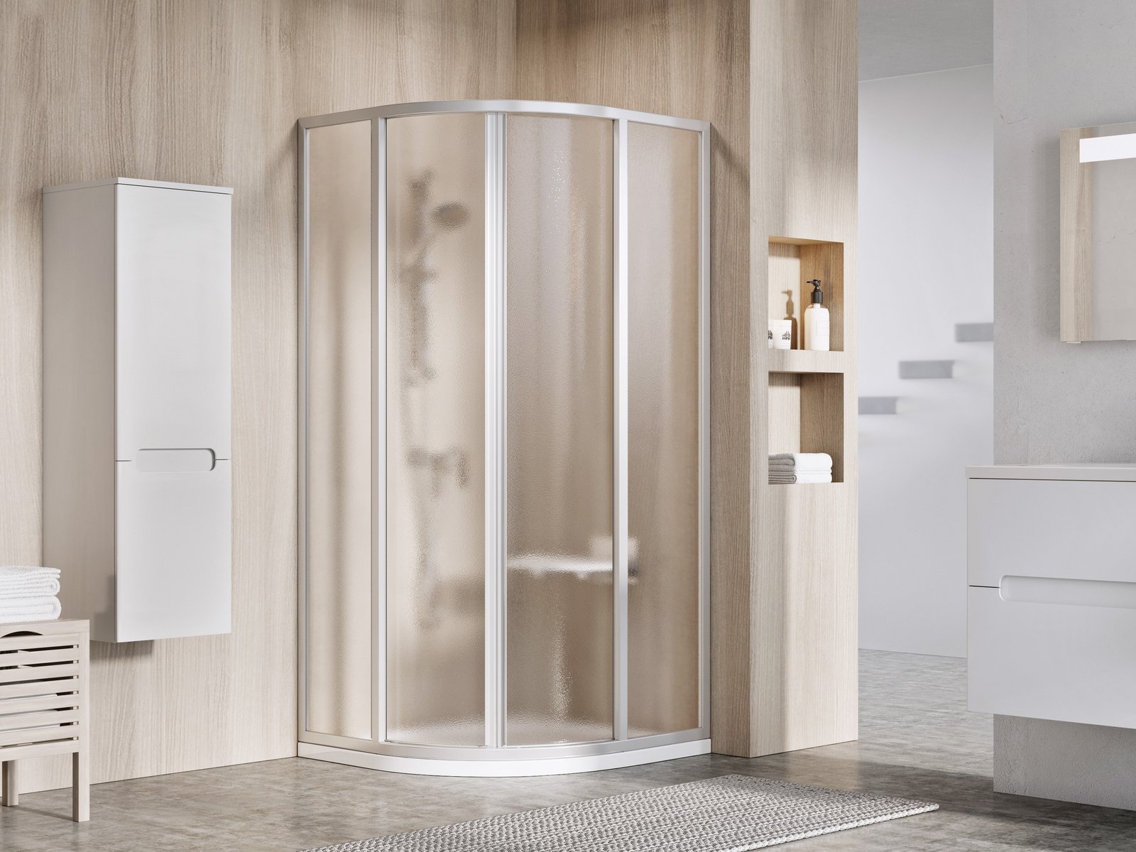 Ravak Supernova cabine de douche 90x90 cm semi-circulaire satin mat/ 3117OU02ZG