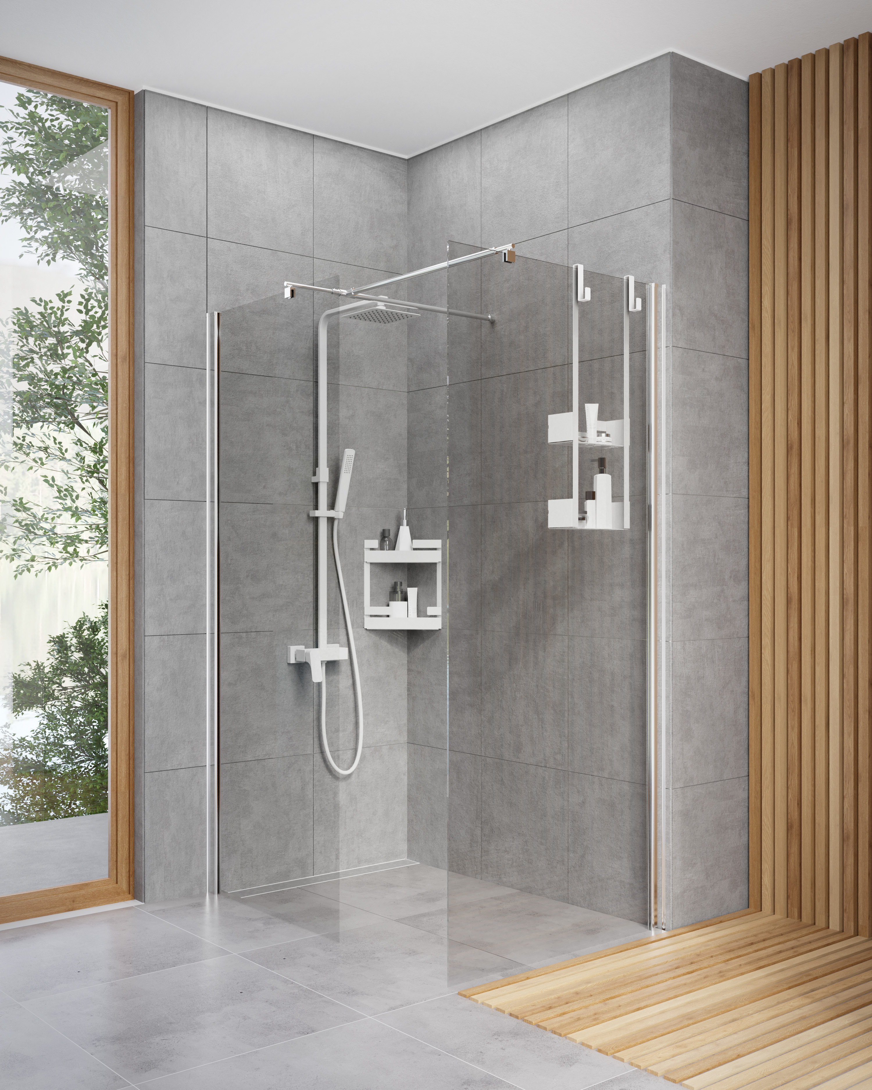 Set paroi de douche walk-in Deante Kerria Plus KTS_038P