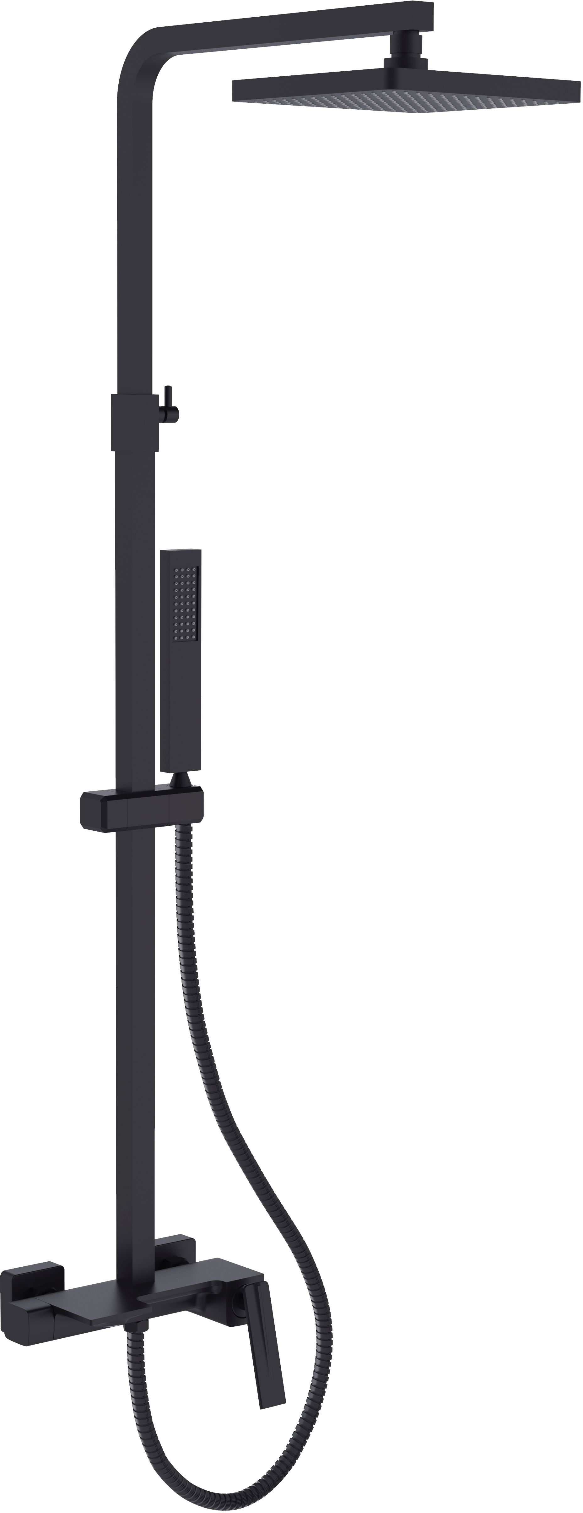 Besco Aspira ensemble de douche mural noir BP-AN-CZ