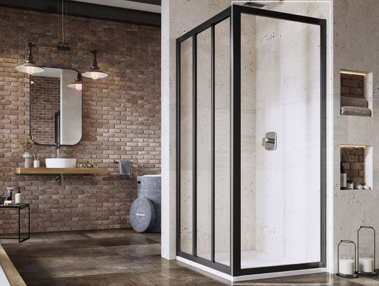 Ravak Supernova paroi de douche 80 cm noir mat/verre transparent 940403R2Z1