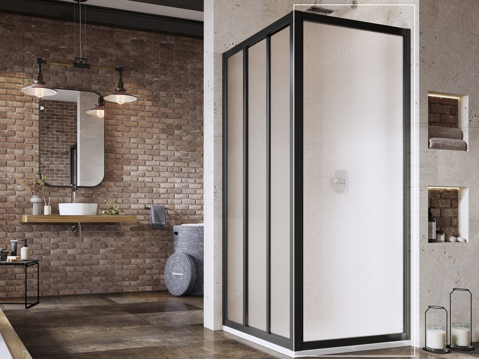 Ravak Supernova paroi de douche 80 cm noir mat/ 940403R2ZG
