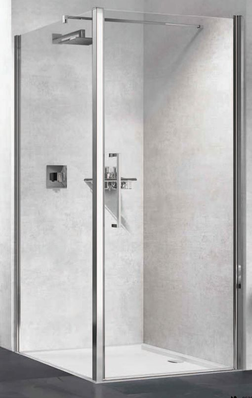 Novellini Young paroi de douche 87 cm argenté brillant/verre transparent Y2F1B87-1B