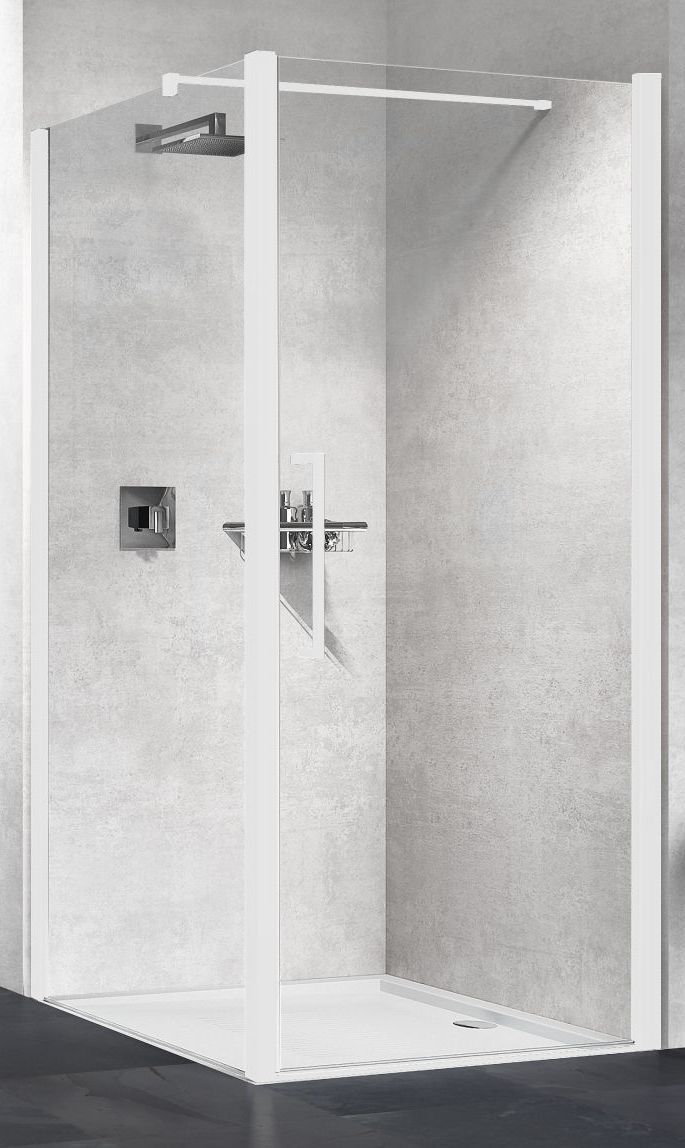Novellini Young paroi de douche 69 cm blanc mat/verre transparent Y2F1B69-1U