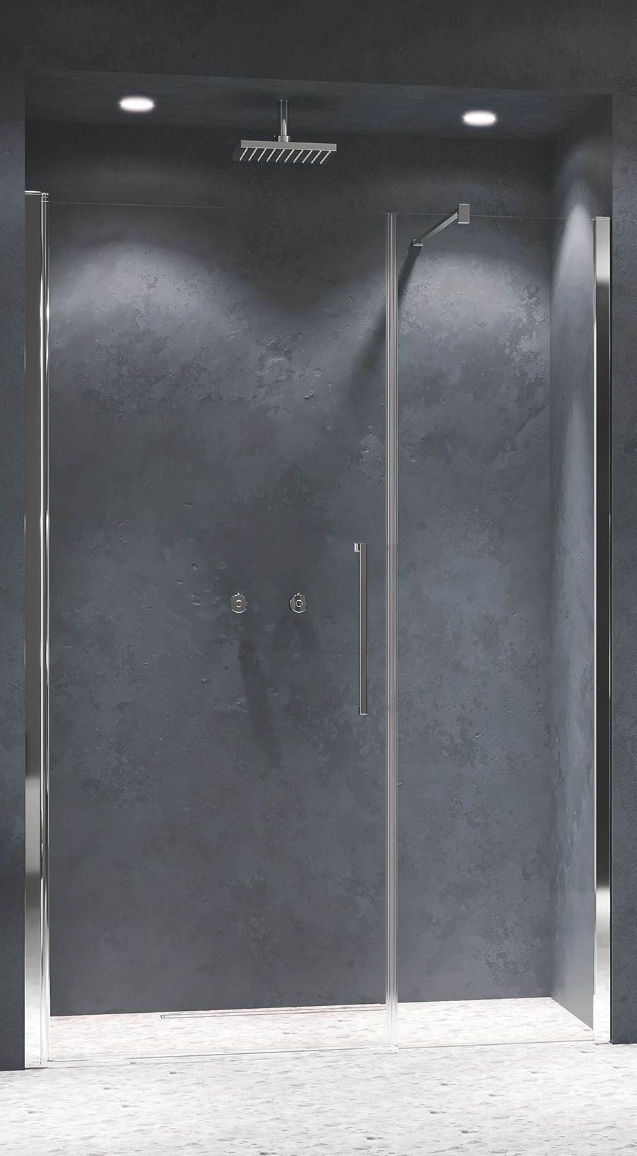 Novellini Young paroi de douche 65 cm argenté brillant/verre transparent Y2F1B65-1B